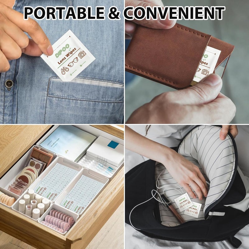 Dipoo 600 Count Lens Wipes for Eyeglasses, Eye Glasses Cleaner Wipes Pre-moistened Individually Wrapped Sracth-Free Streak-Free Eyeglasses Cleaning for Sunglass, Camera Lens, Goggles - Image 5